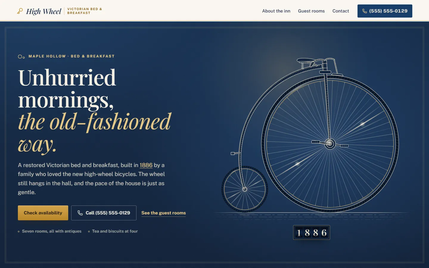 Home page of High Wheel Inn