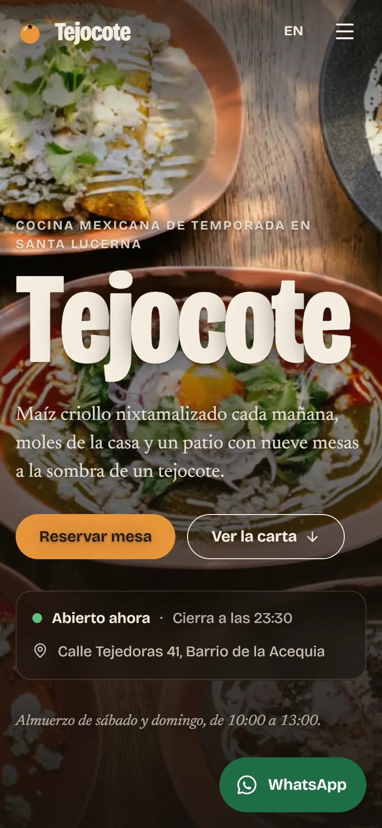 Tejocote, home on a phone